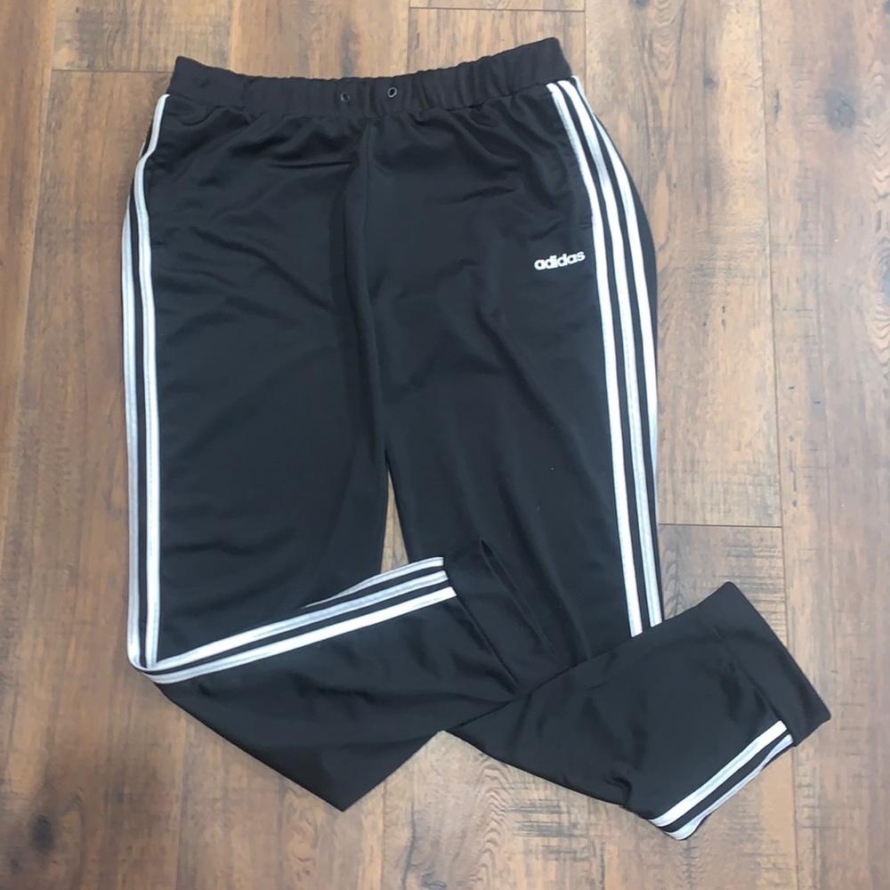black adidas track pants